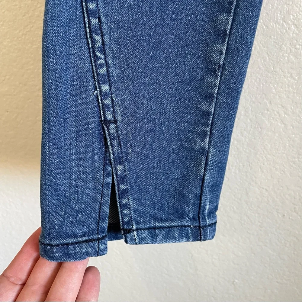 AMO Twist Mid Rise Ankle Crop Denim Blue Jeans Raven Ink A05203 Size 27 Anthro